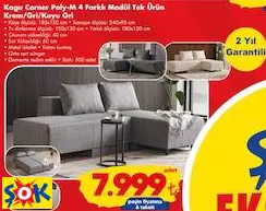 KAGU CORNER POLY-M 4 FARKLI MODÜL TEK ÜRÜN KREM/GRİ/KOYU GRİ